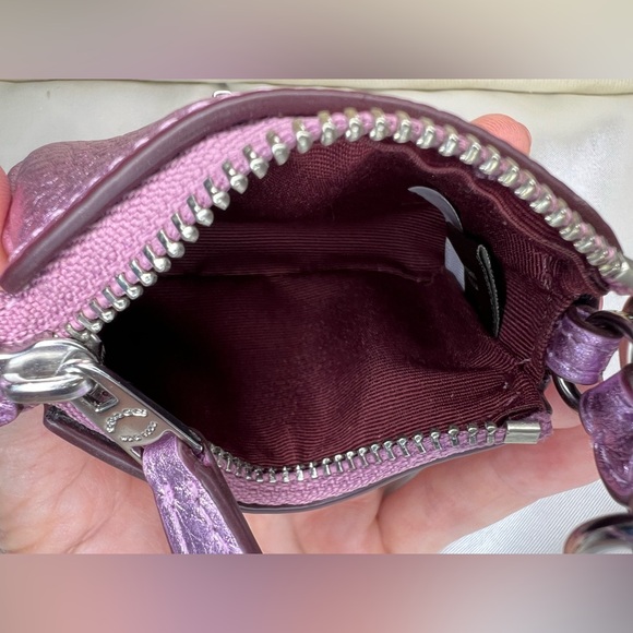 COACH MINI NOLITA BAG CHARM- METALLIC LILAC CP360 NWT - Picture 2 of 5